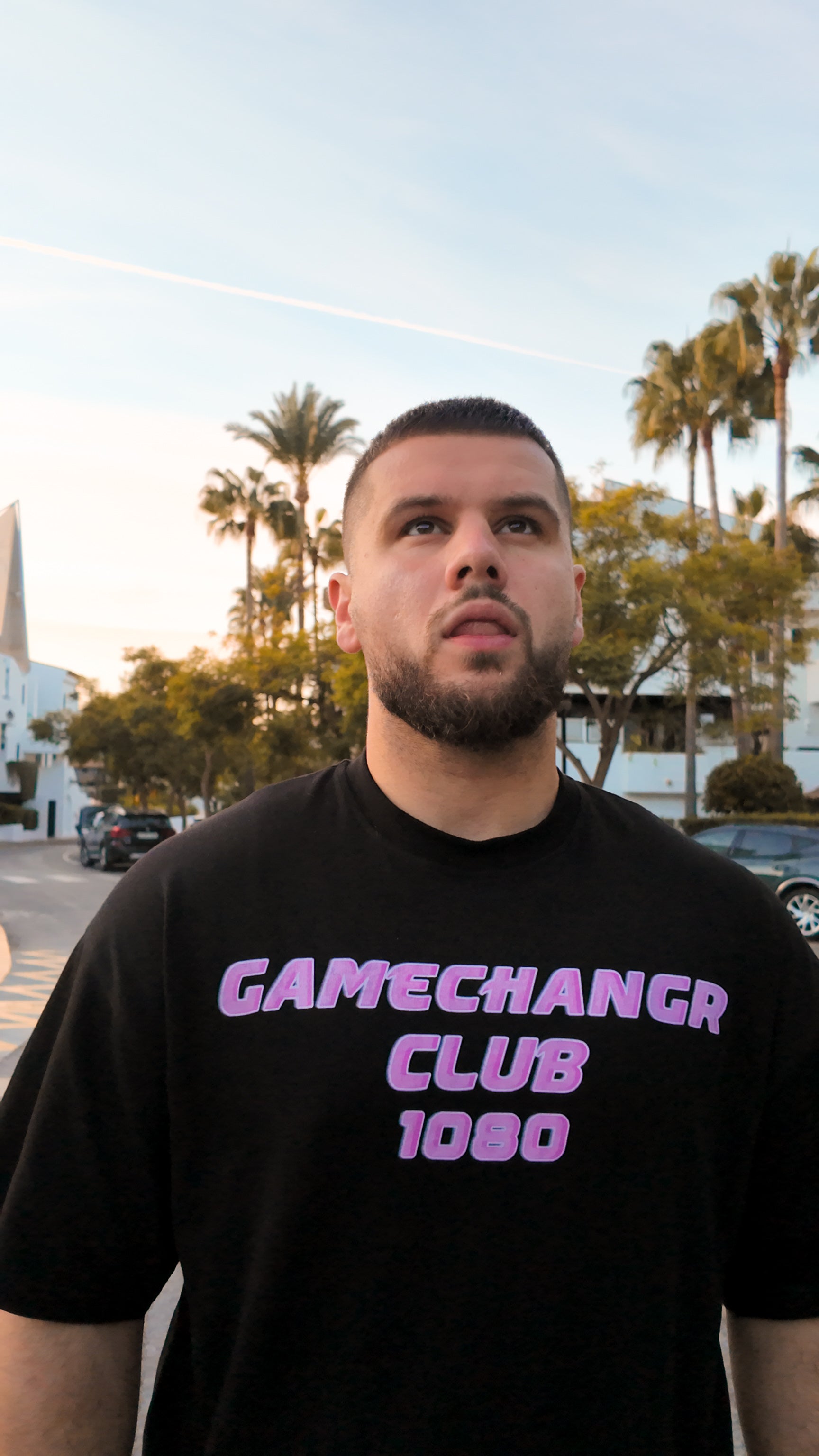 GAMECHANGR CLUB  - Baby Pink Black Oversized T-Shirt